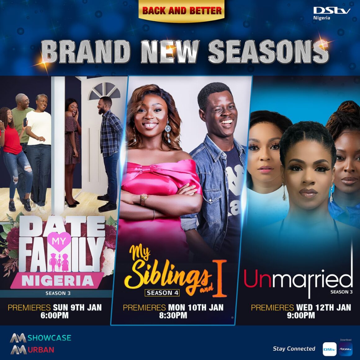 Brand New Seasons Of Date my Family Nigeria, Unmarried, My Siblings and I Coming to Africa Magic This January!