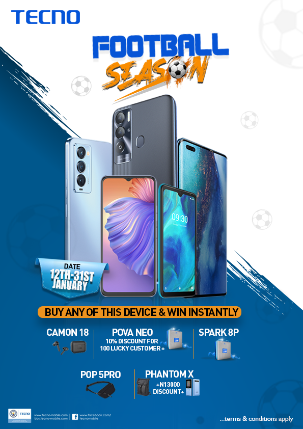 Here’s How To Win Big With TECNO Football Season Promo As You Enjoy AFCON 2021