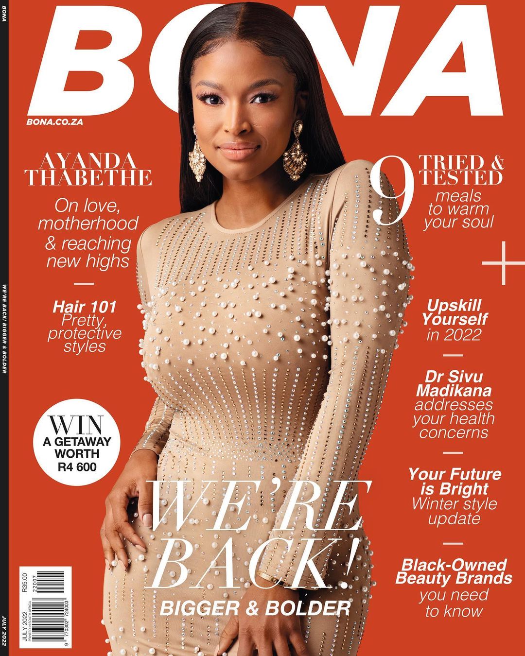 Ayanda Thabethe is the Covergirl for Bona Magazine’s “Relaunch” Issue