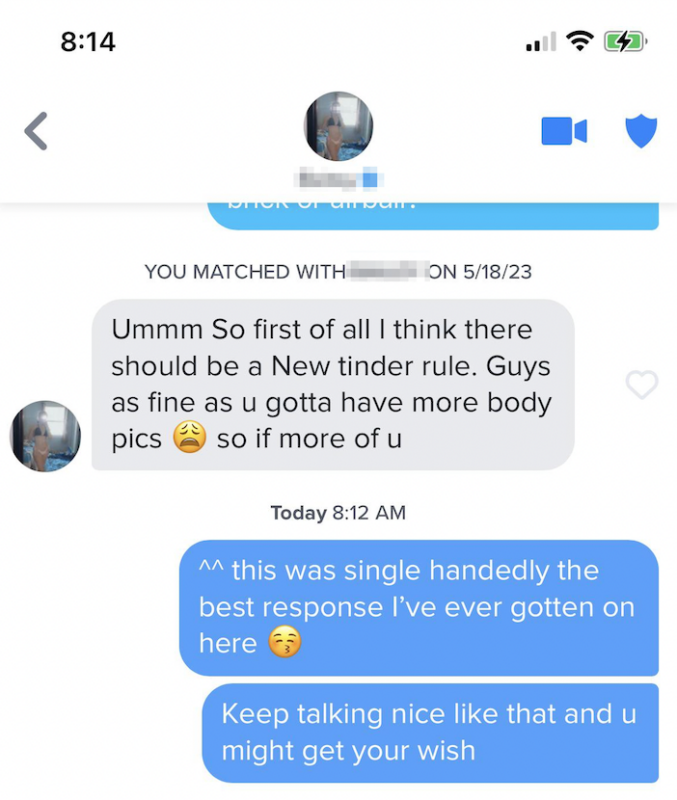 This Tinder chat’s unexpected 11th hour handbrake turn is a proper body blow