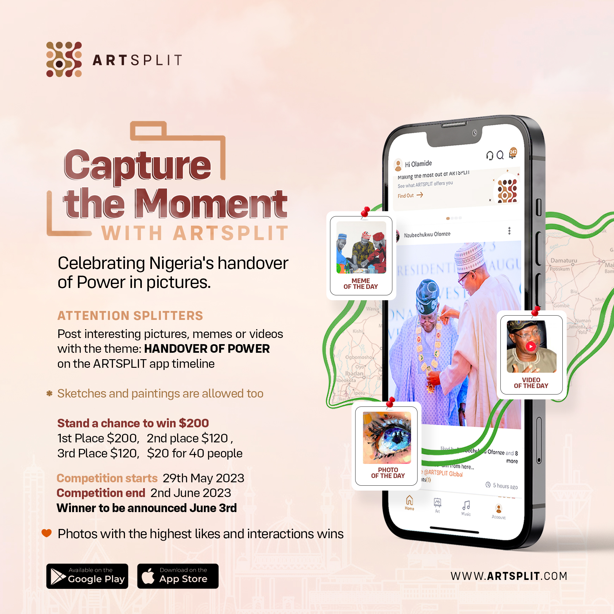 Capture History in Art: Engage and Showcase Your Work in ARTSPLIT’s Power Transition Contest