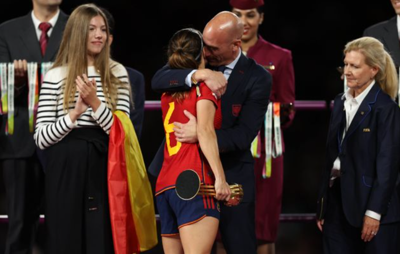 Backlash After Spanish Football Exec Kisses World Cup Player During Medal Ceremony