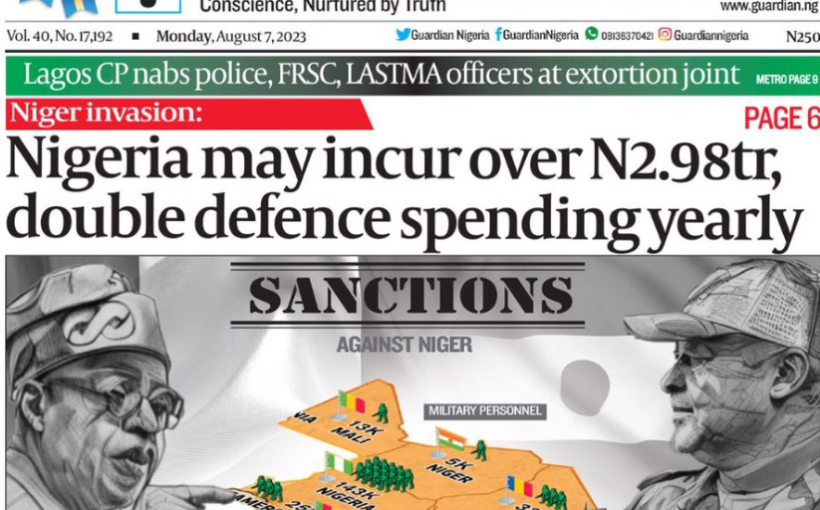 Nigerian Newspapers Daily Front Pages Review | Monday 7th August, 2023