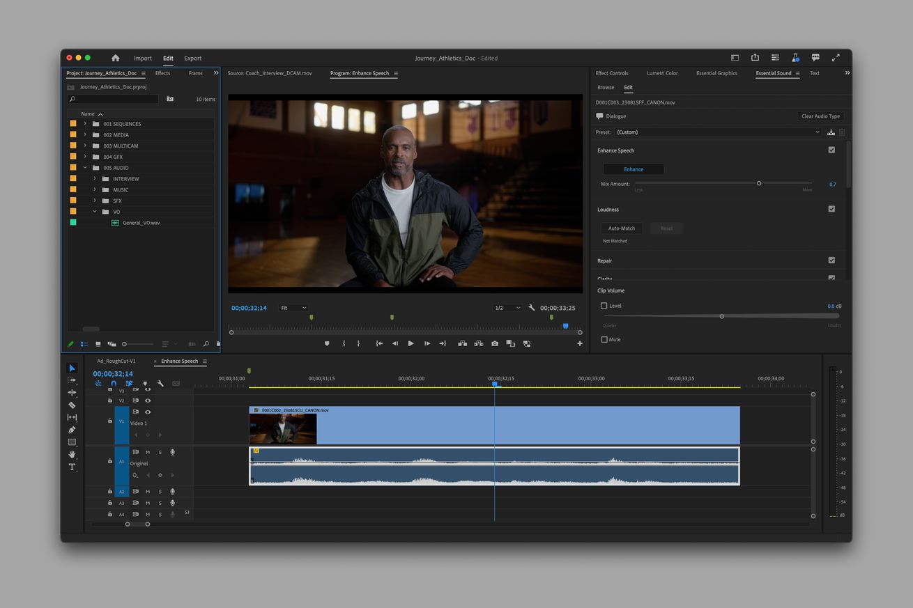 Adobe Premiere Pro can now automatically remove your ‘ums’ and background noise