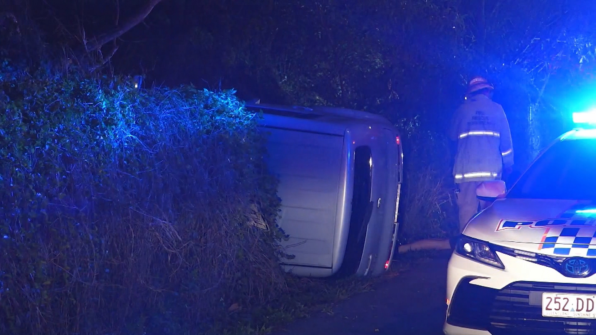 Allegedly stolen car flips, seven teenagers arrested