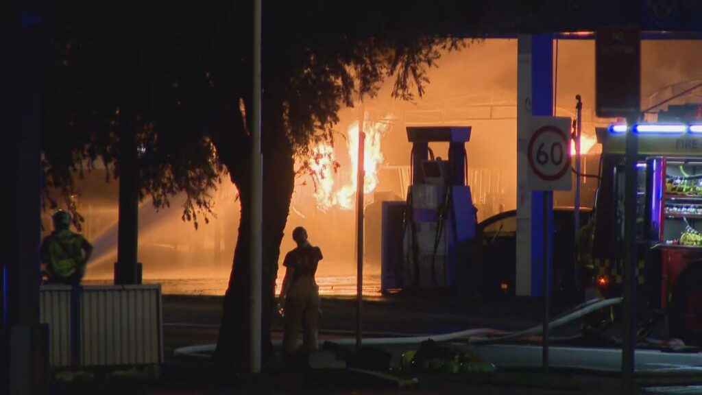 More than 50 firefighters battling service station fire in Sydney ...
