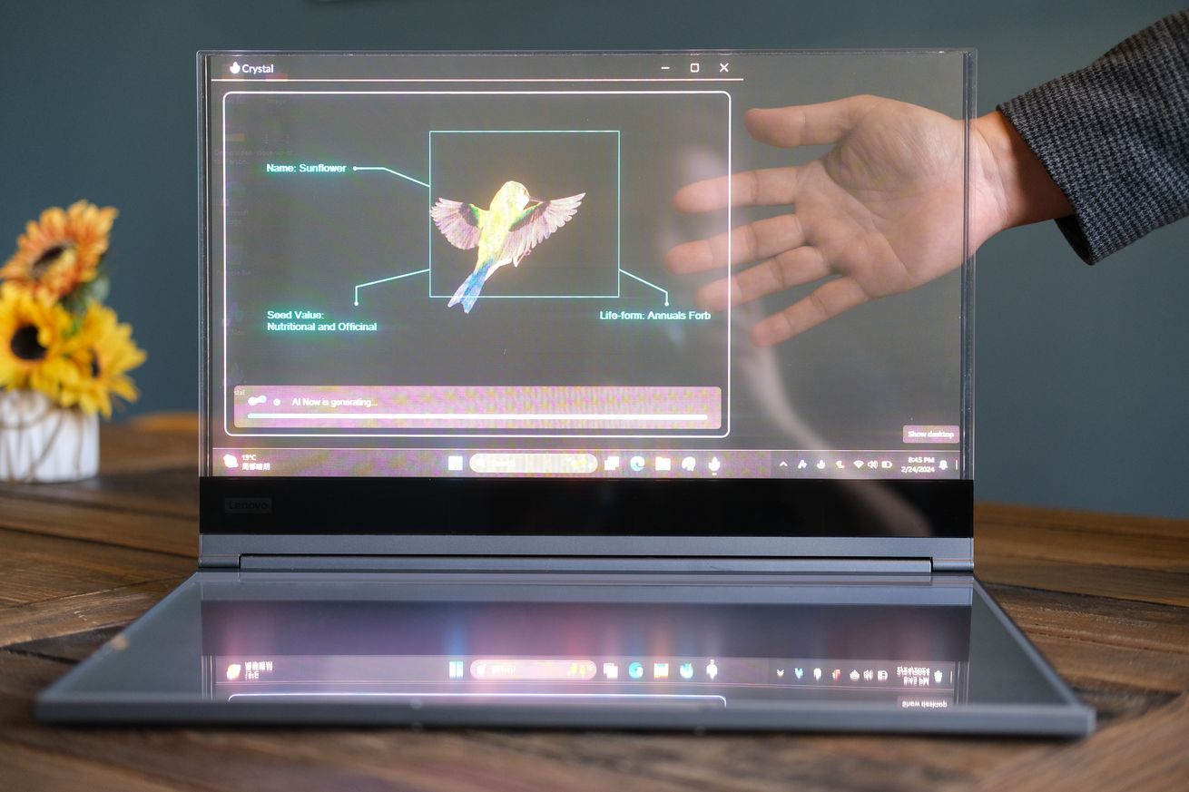 Peering through Lenovo’s transparent laptop into a sci-fi future