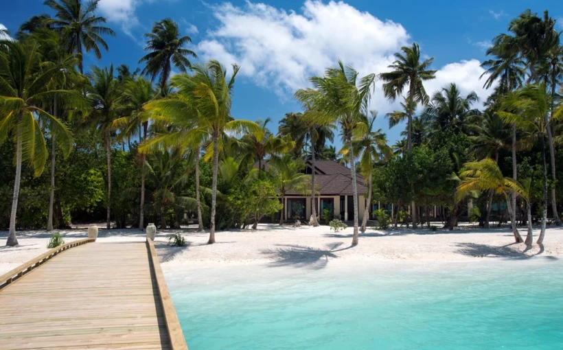 Maldives island beach front resort