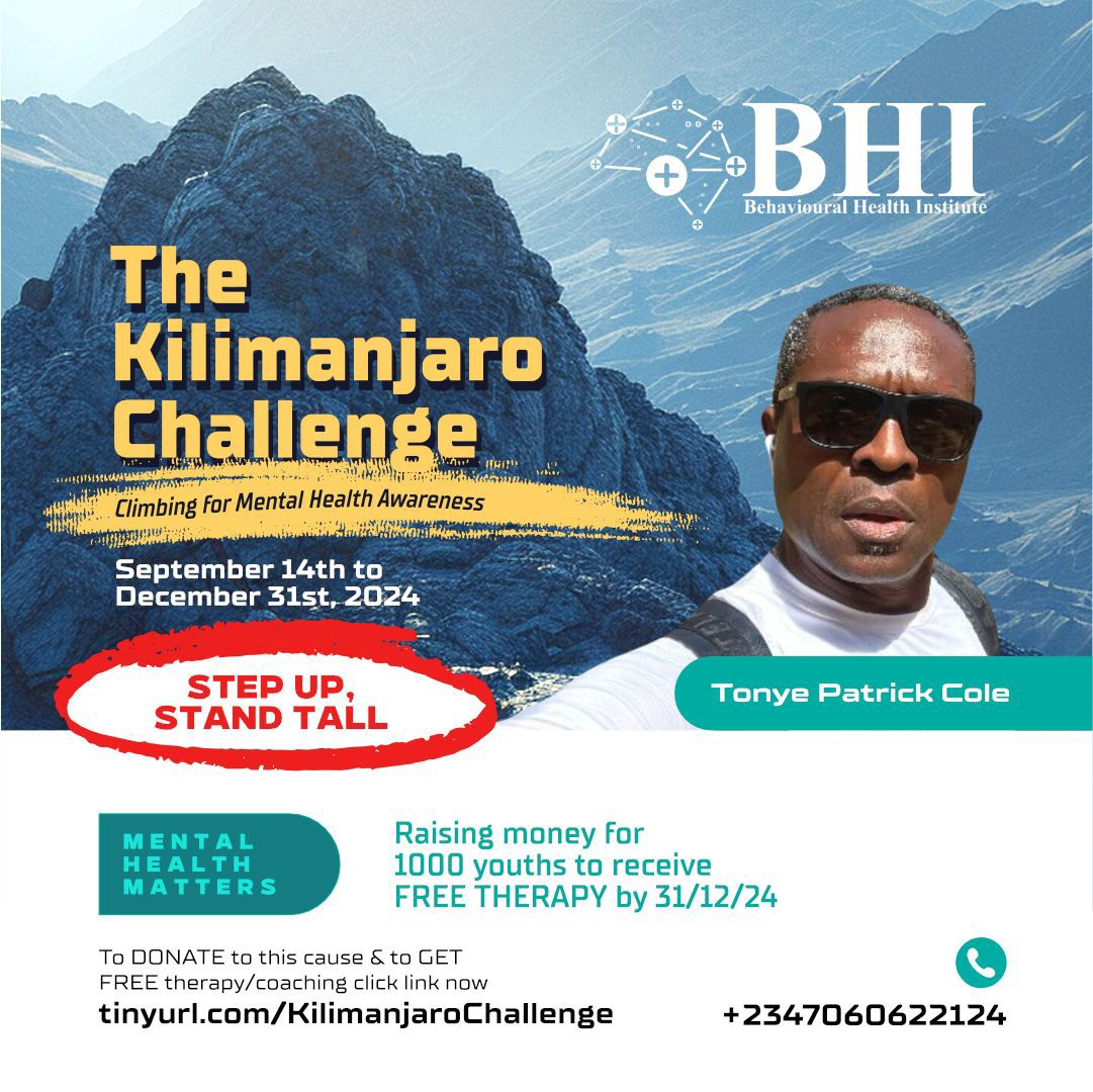 Tonye Cole in Collaboration With Leatherback and Behavioural Health Institute (Bhi) Embarks on MT. Kilimanjaro Climb
